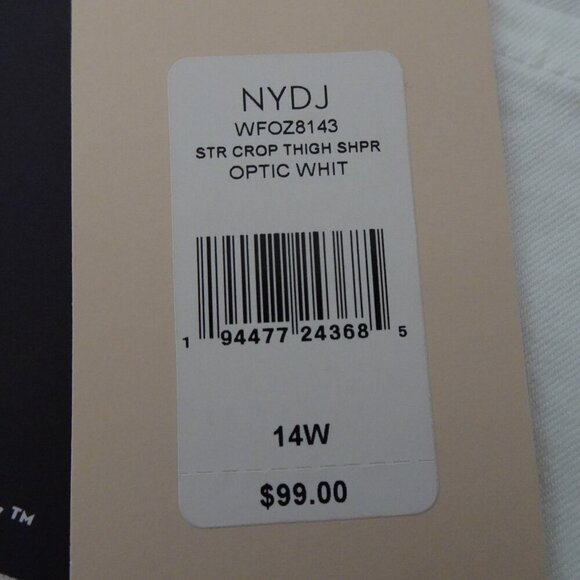 NYDJ Cropped Jeans Women's Plus Size 14W White Stretch Denim Marilyn Straight - Picture 9 of 13